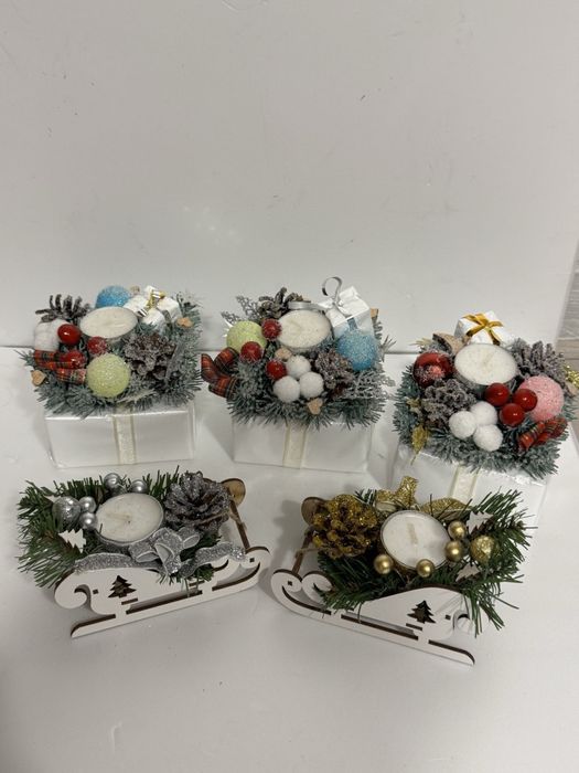 Арома свічки,підсвічники,святкові новорічні композиціі