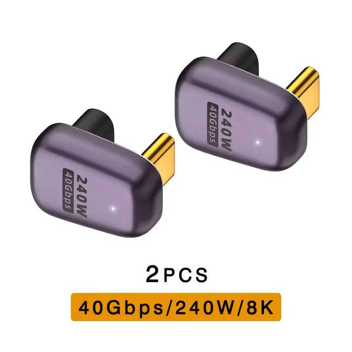 Адаптер UGOURD кутовий USB4 USB-C to USB-C 40 Gbps (2 шт)