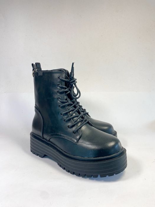 Emmshu Botas Com Plataforma Estilo Militar Bandit Black - 38 EU