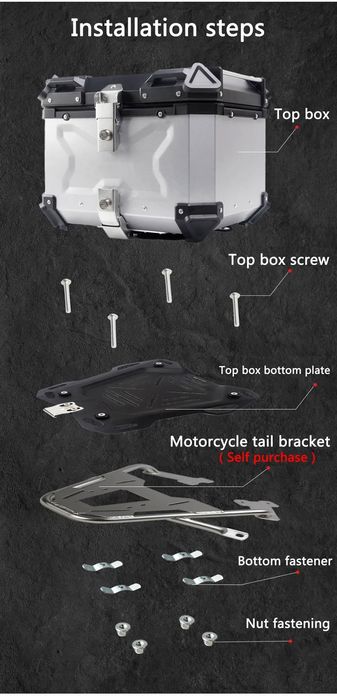 Кофр: Алюминиевый багажник для мотоцикла 45 литров