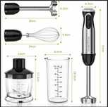 BONSENKITCHEN Blender Ręczny 4w1 1000W Stal Nierdzewna