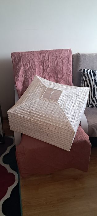 Klosz abażur papierowy duży kwadrat biały