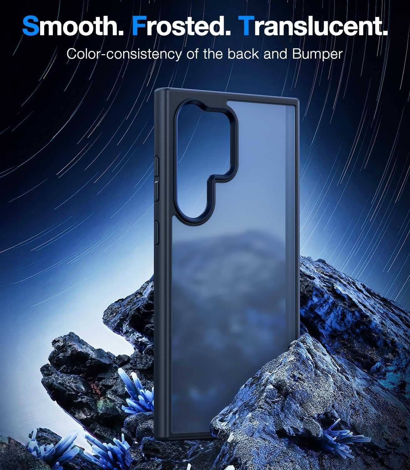 Meifigno etui pancerne Samsung Galaxy S23 Ultra 2szt bezbarwne czarne