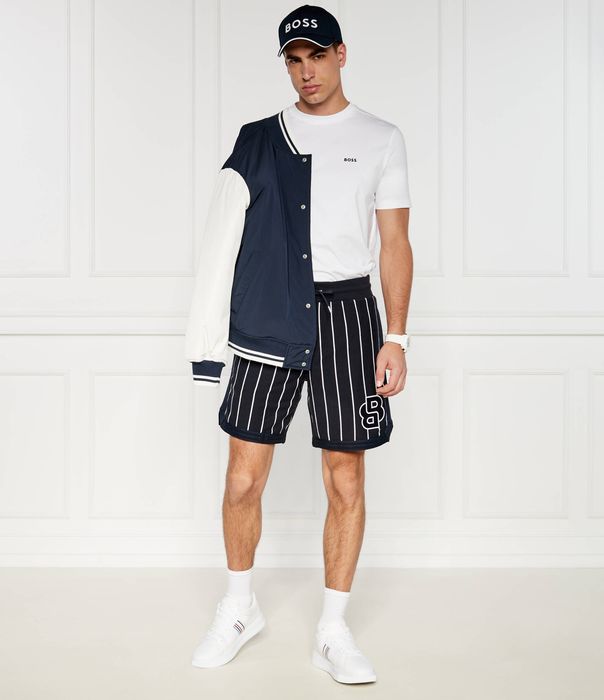 Spodenki sportowe w paski granatowe BOSS S