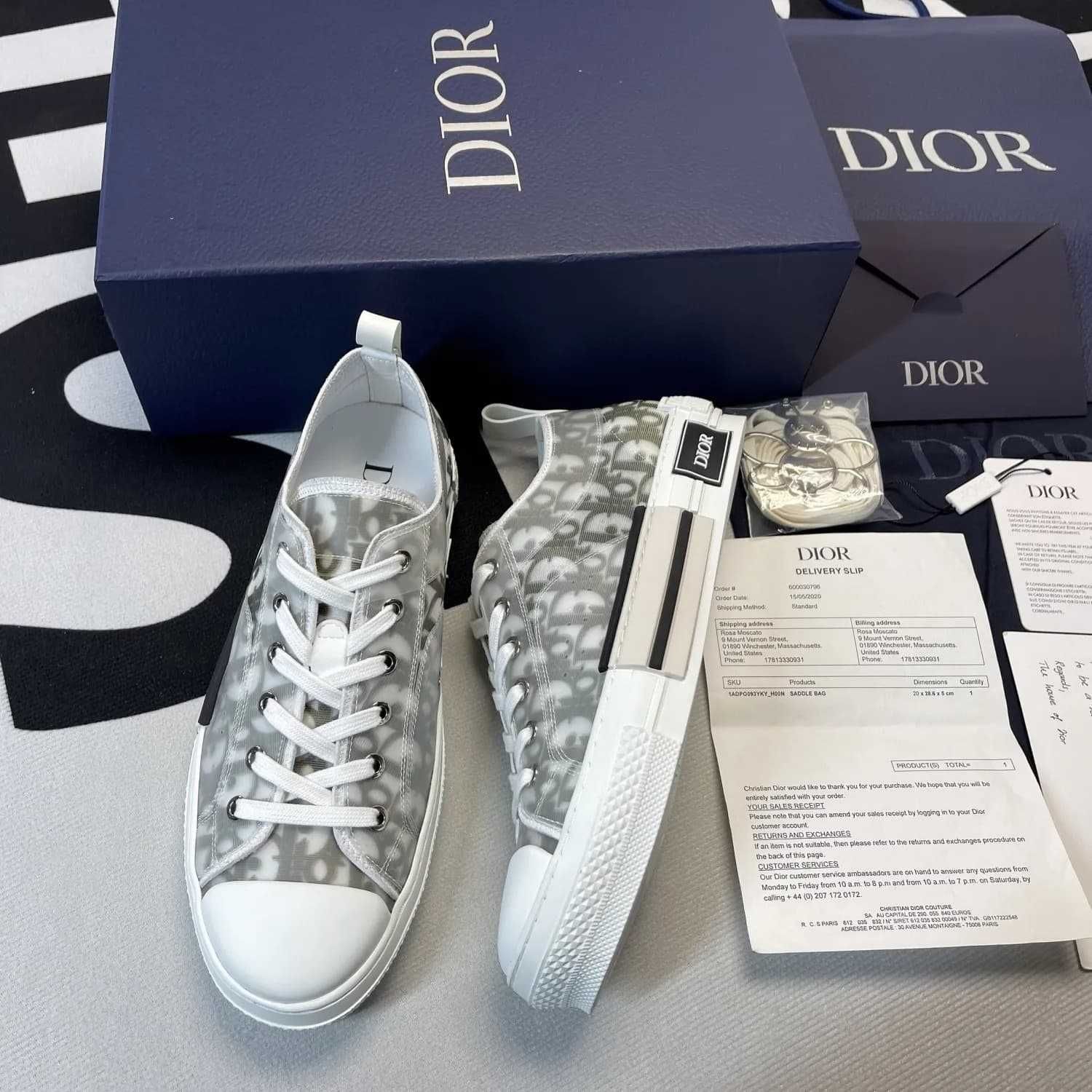Buty Dior Low-Top White and Black Oblique Canvas (35-46)