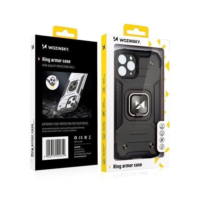 Wozinsky Etui Ring Armor iPhone 13 Pro - Czarny, Magnetyczny Uchwyt