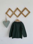 Sweter h&m 98 ciemnozielony bawełna gładki