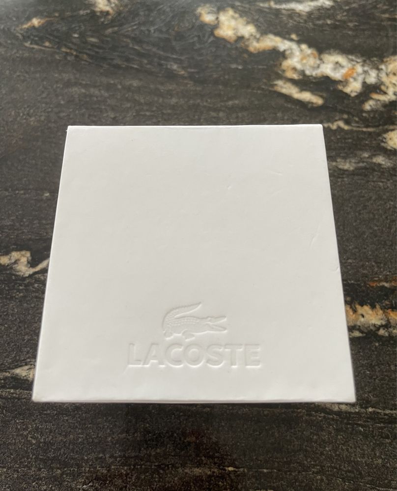 LACOSTE piękny zegarek biały na gumowej bransolecie