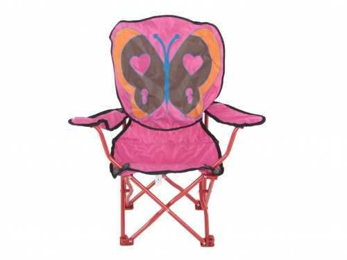 Krzesło ogrodowe Campingowe krzesełko motyl różowy
