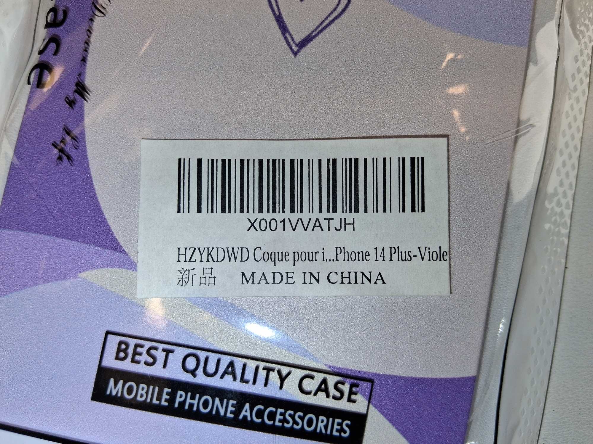 E197 Etui Do iPhone 14 Plus Fioletowe Serce