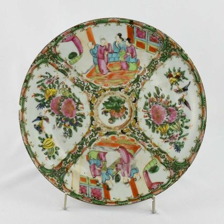 Prato em Porcelana da China decoração Mandarim, séc. XIX n3