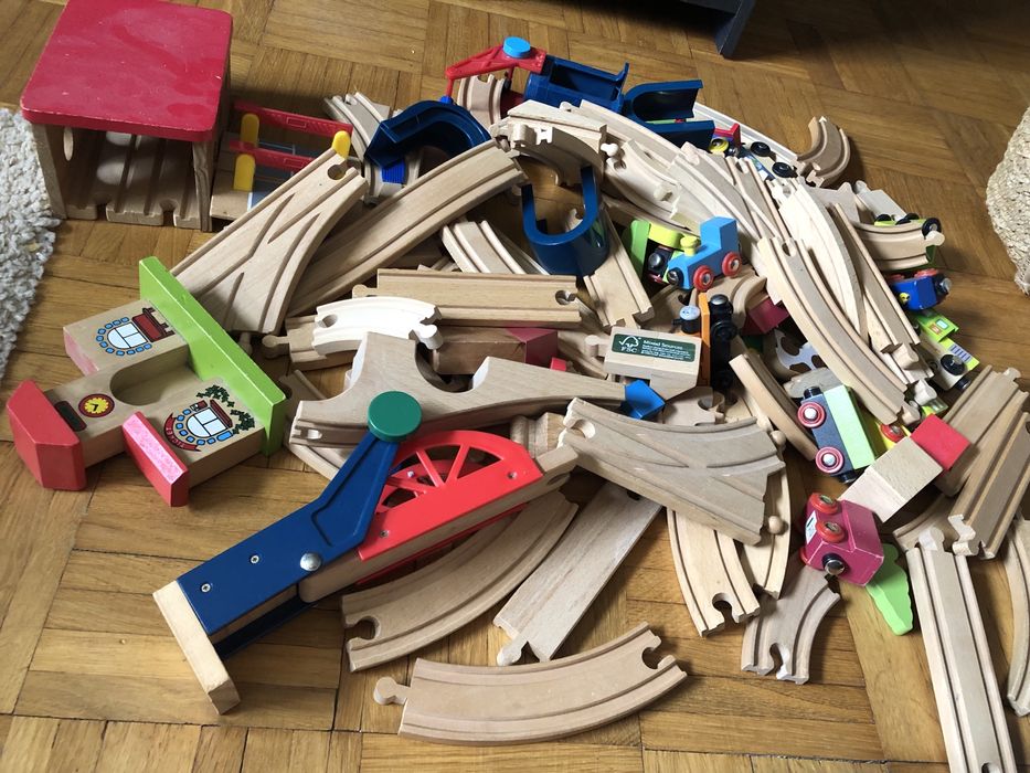 Drewniane tory ,pociag