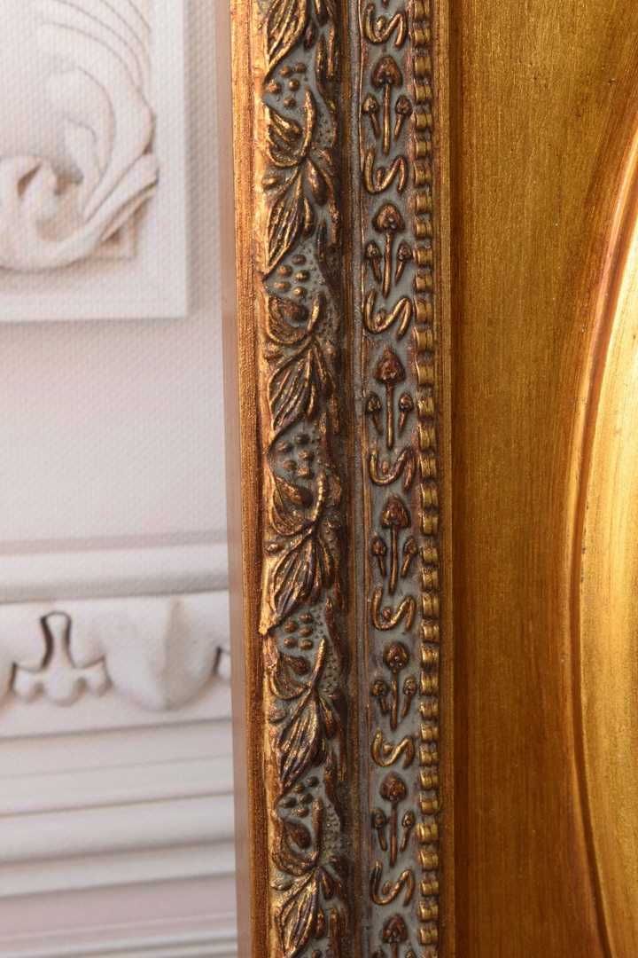 Pałacowe Złote Lustro z Francji OWAL - Piękna Rama