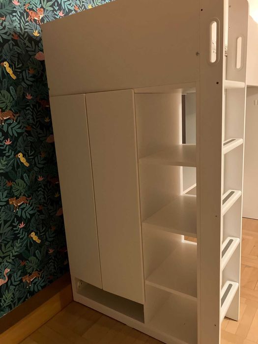 Zestaw: łóżko piętrowe z biurkiem i szafą IKEA