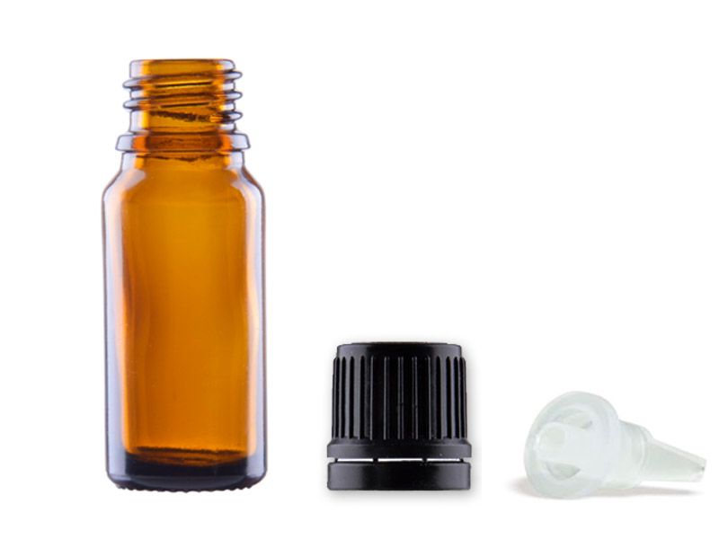 butelka szklana 10 ml brązowa z zakrętką i kroplomierzem