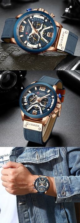 Curren Elegancki Zegarek Męski Datownik Chronograf