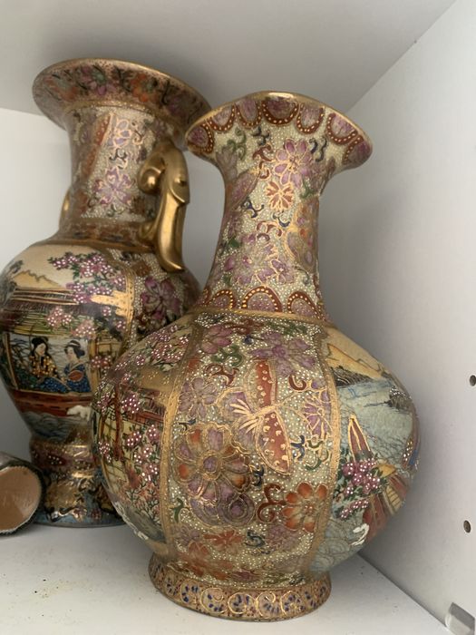 Vaso chino pintado a mão