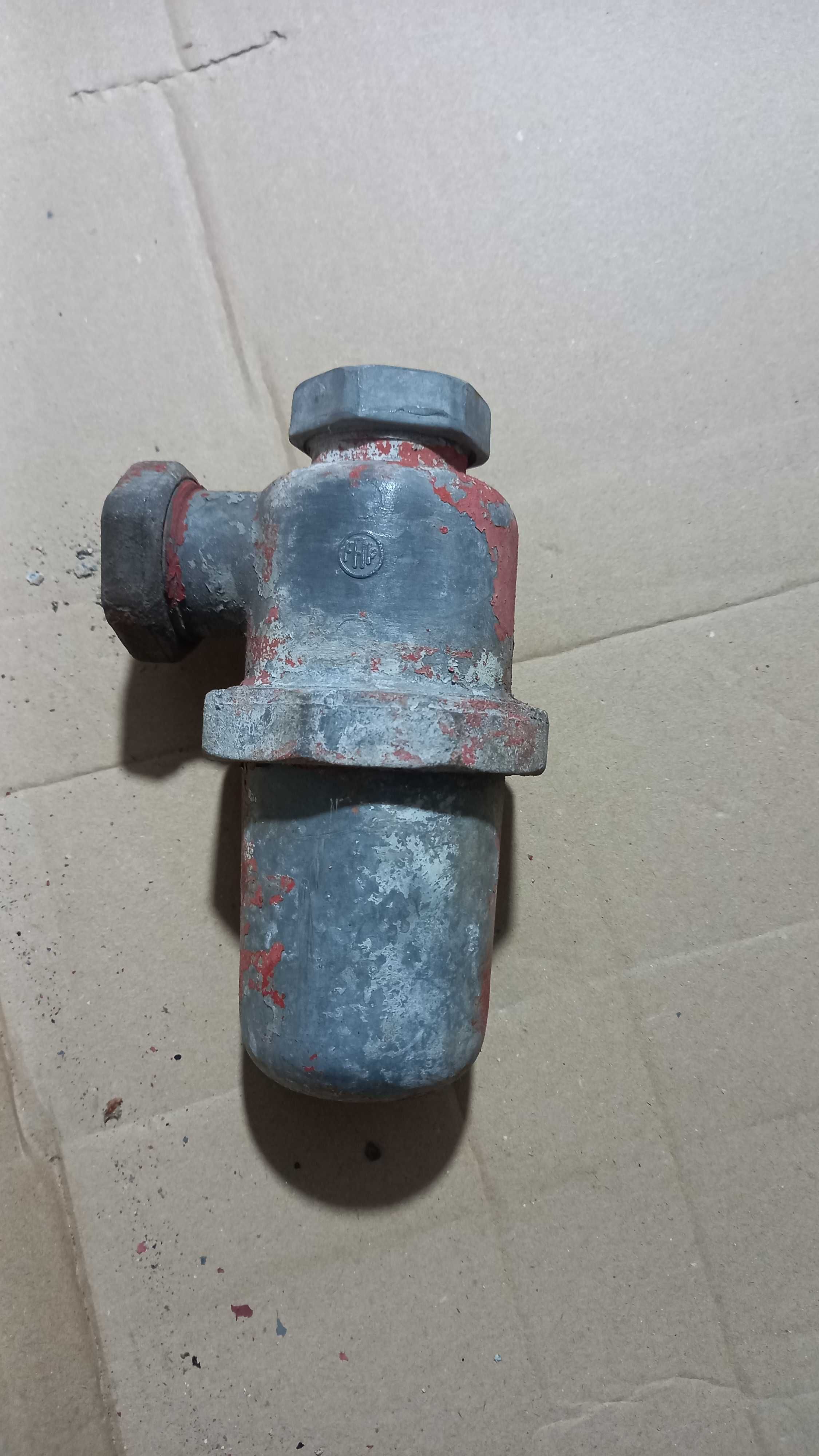 Syfon umywalka zlew PRL rarytas metalowy