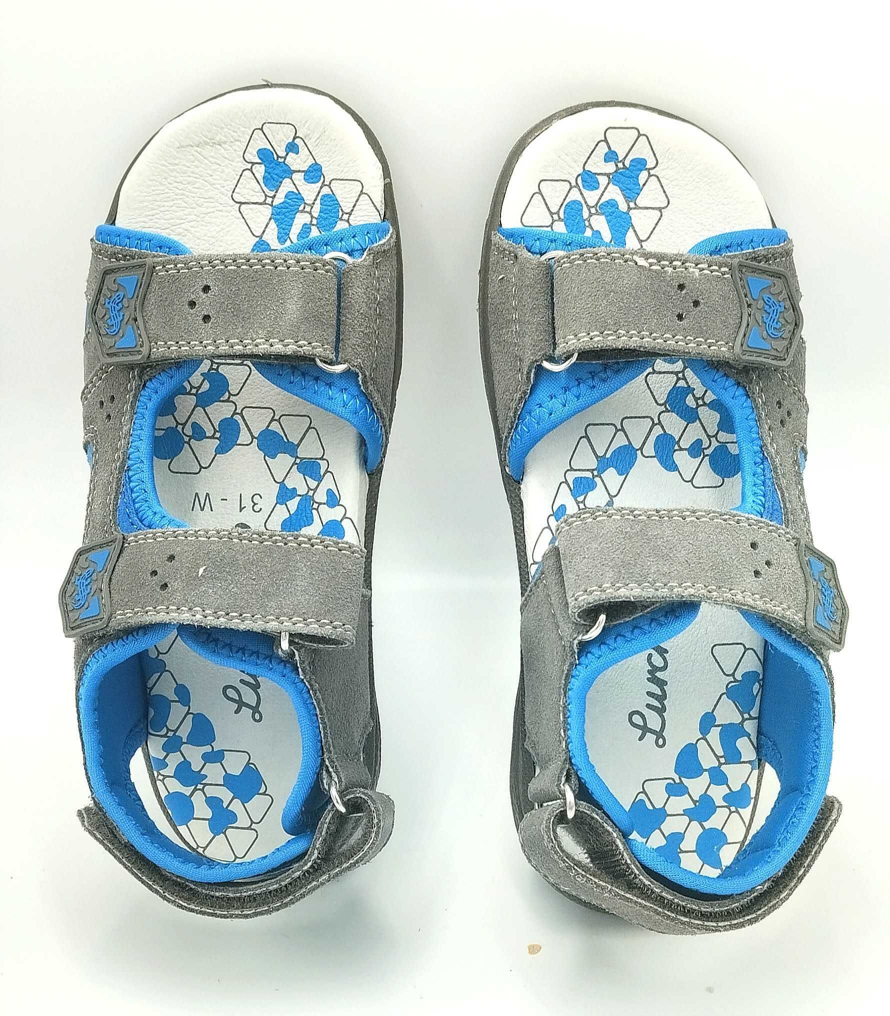 Szaroniebieskie sandały dla dzieci Lurchi Kreon Suede Grey r.31