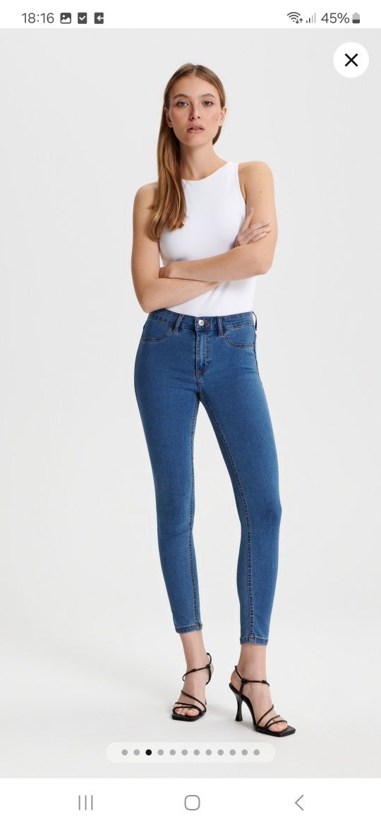 Nowe spodnie skinny jeansy push up rurki niebieskie jeansowe dżinsy 44