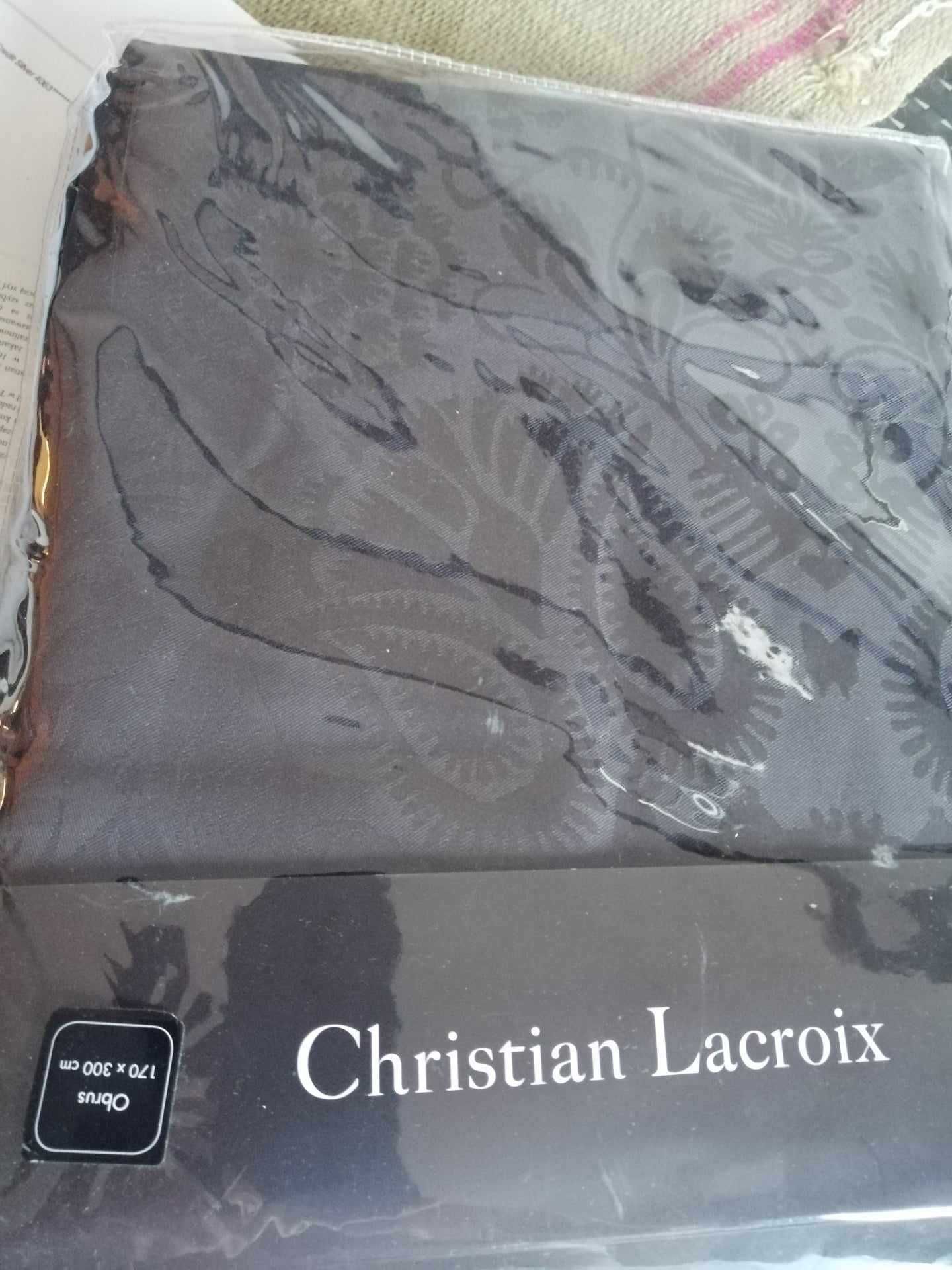 Duży obrus 170x300 cm, ciemnoszary projektant - Christian Lacroix