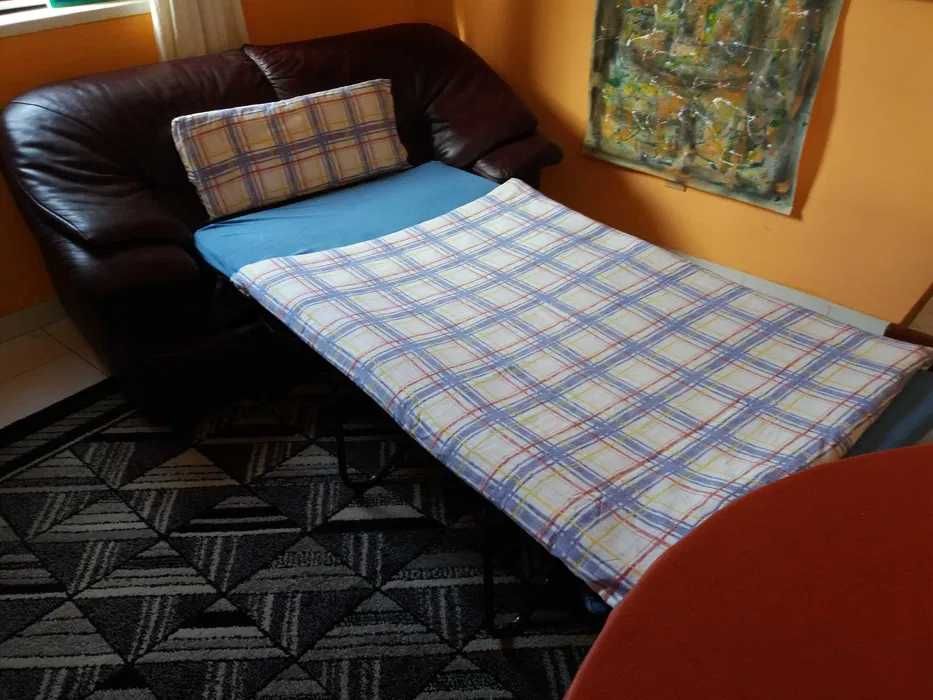 Candeeiros vasos quadros sofá cama c/colchão