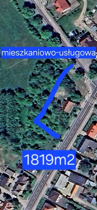 Działka mieszkaniowo usługowa 1819m2 narożnikowa