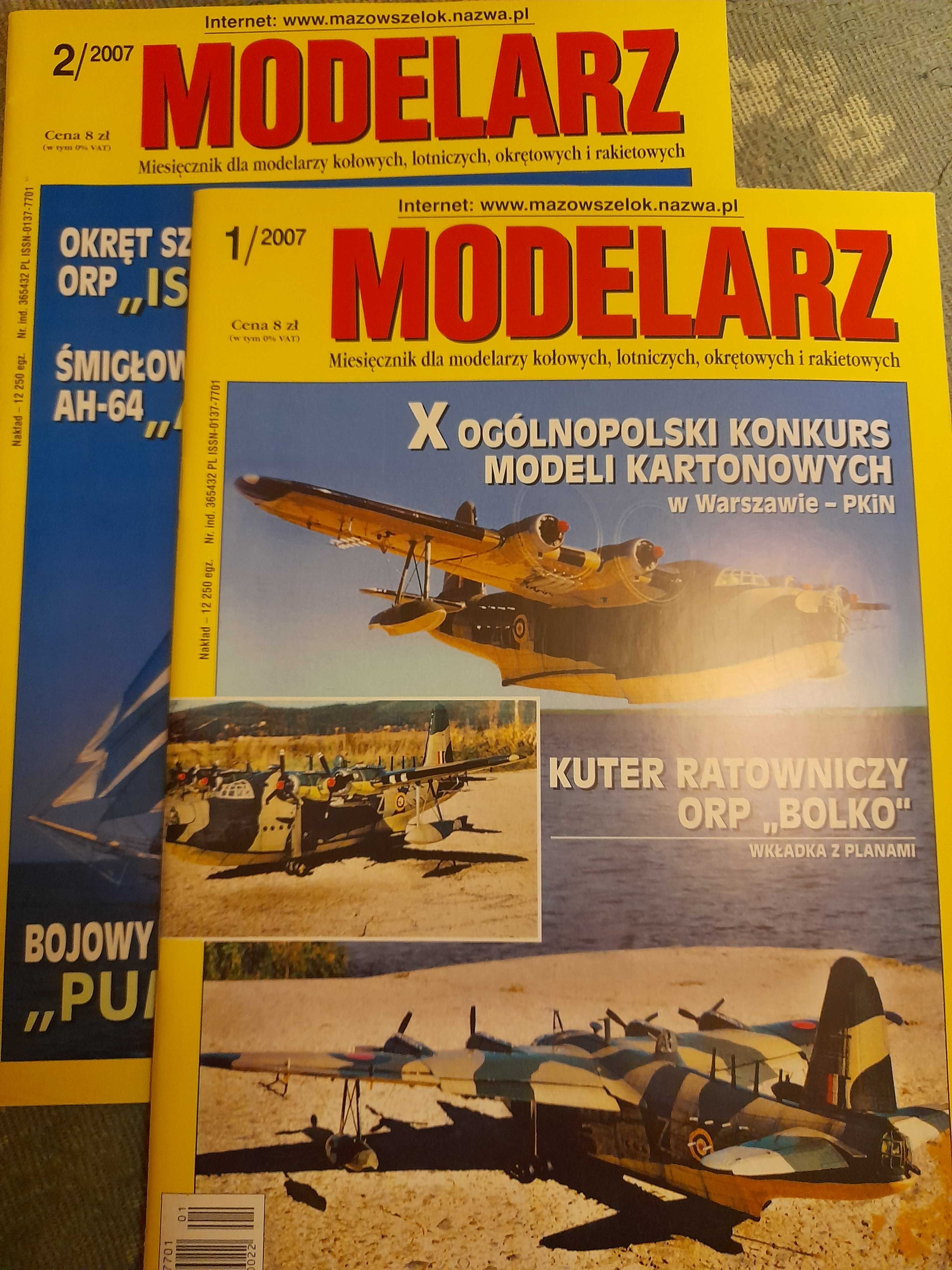 gazeta Modelarz 2007 n. 1, 2 z wykresami puma apache