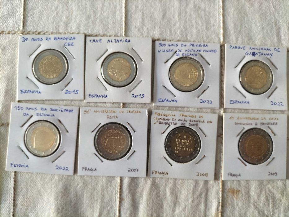 63 moedas de 2 euros todas diferentes