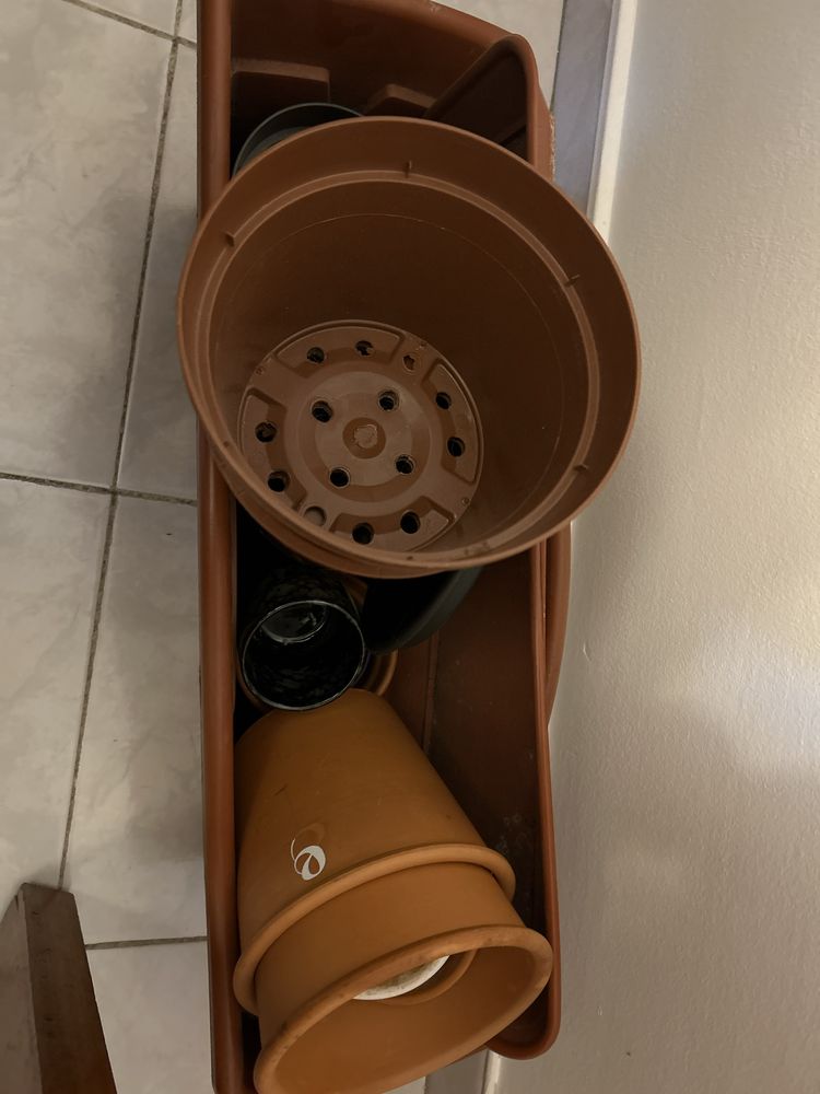 Vasos de plastico e cerâmica