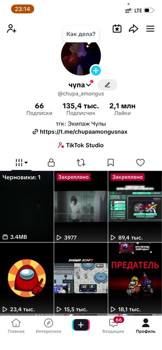 Популярный аккаунт в тик ток.