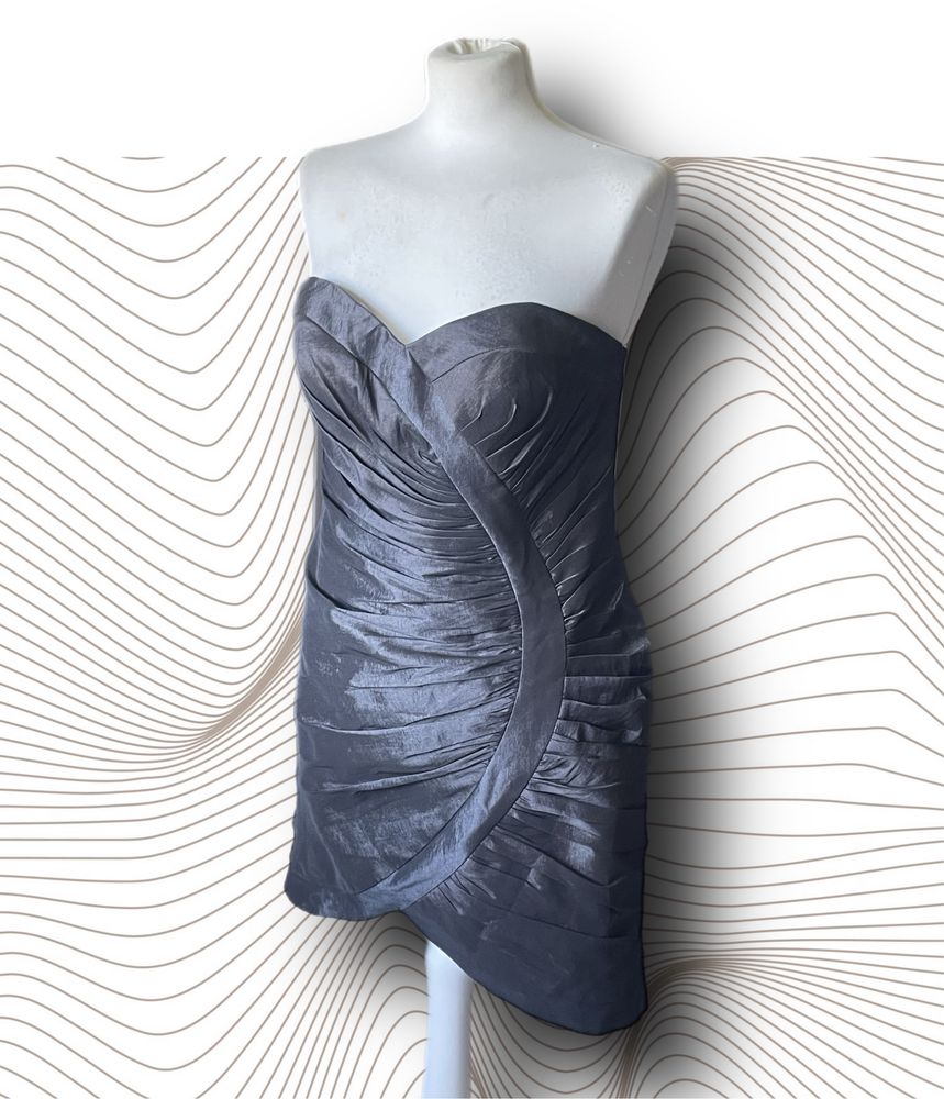 Zmysłowa mini  sukienka Laona 42 XL grafit