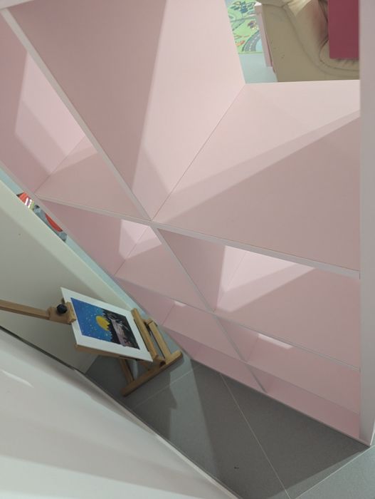 Kallax Ikea, cor de rosa clara, 77x147cm