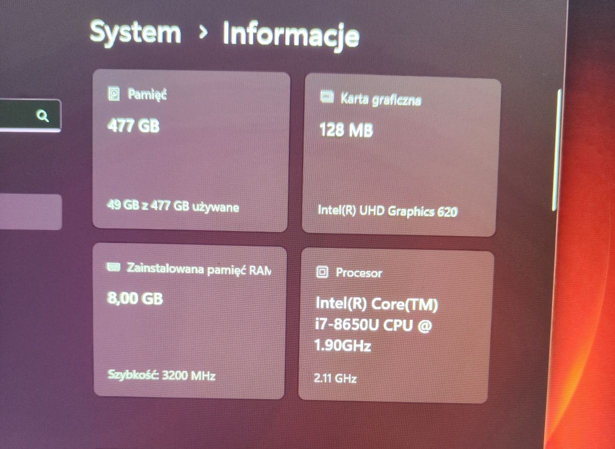 Dell Latitude 7390 i7 8gen/8GB/SSD 512GB Win11 PRO