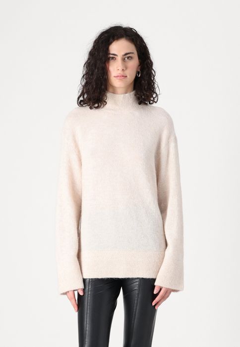 Golf beżowy luźny z wełną i alpaką Y.A.S Tall M