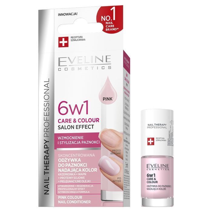 Eveline Cosmetics odżywka do paznokci nadająca kolor 6w1 Pink 5ml