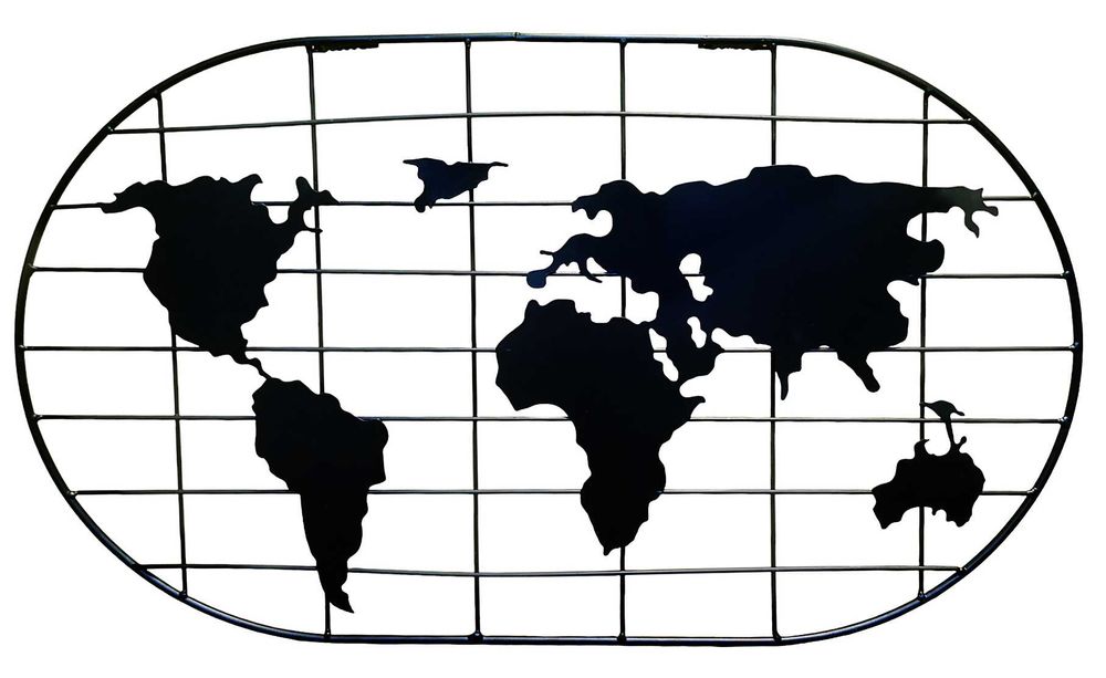 Dekoracja mapa świata zawieszana metalowa wystrój kuchni salonu ozdoba