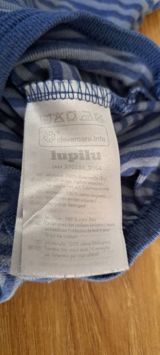 Body z długim rękawem, bawełniane, 86, lupilu, myszka miki, paski, mis