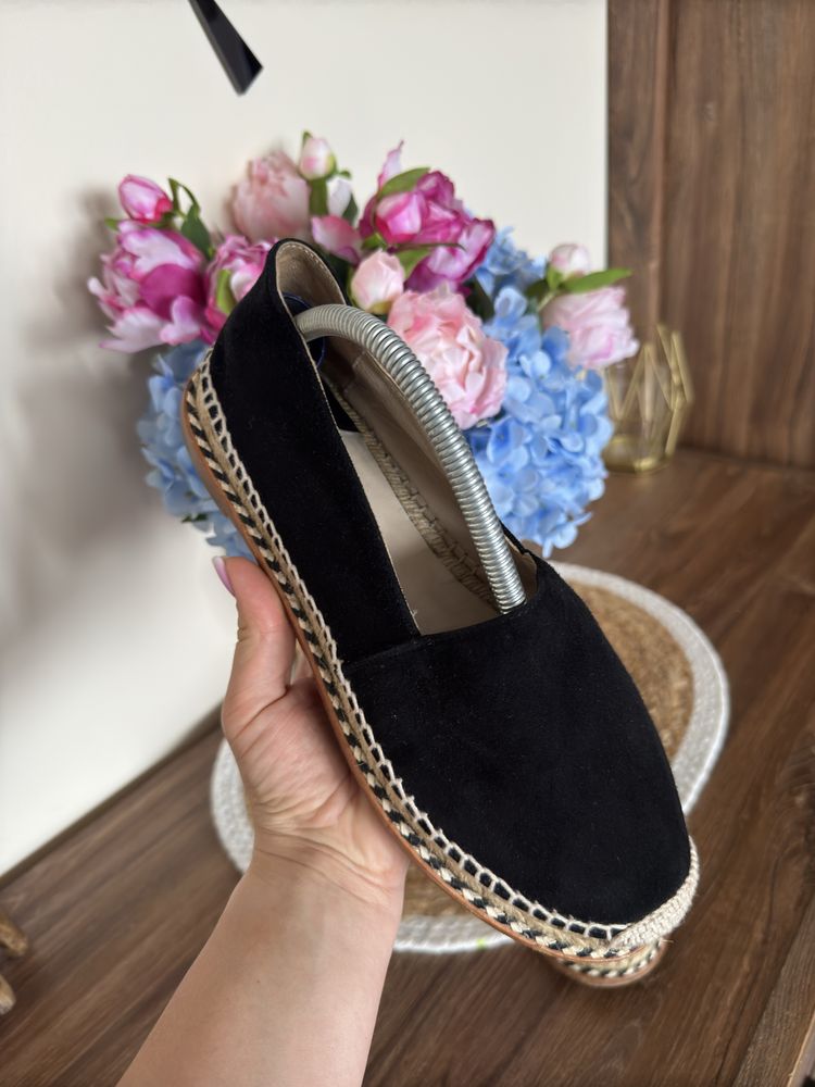 Damskie skorzane espadryle Paloma Barcélo 39 zamsz skóra naturalna