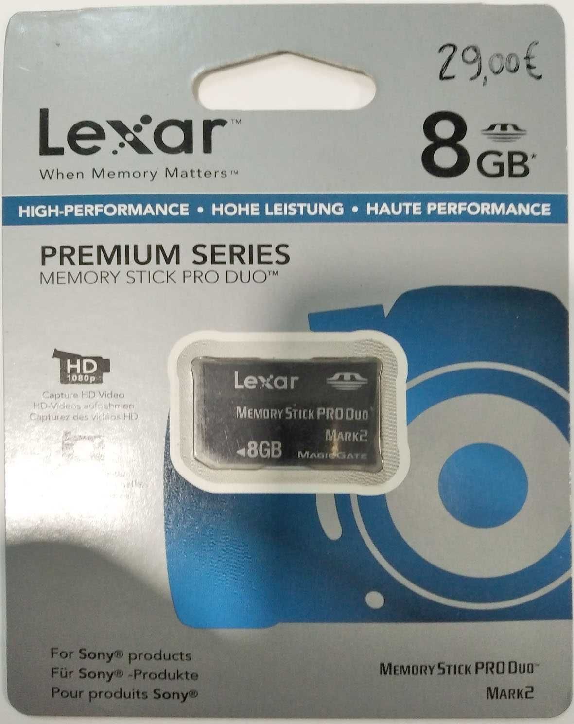 Cartão Memory Stick 8 GB (NOVO)