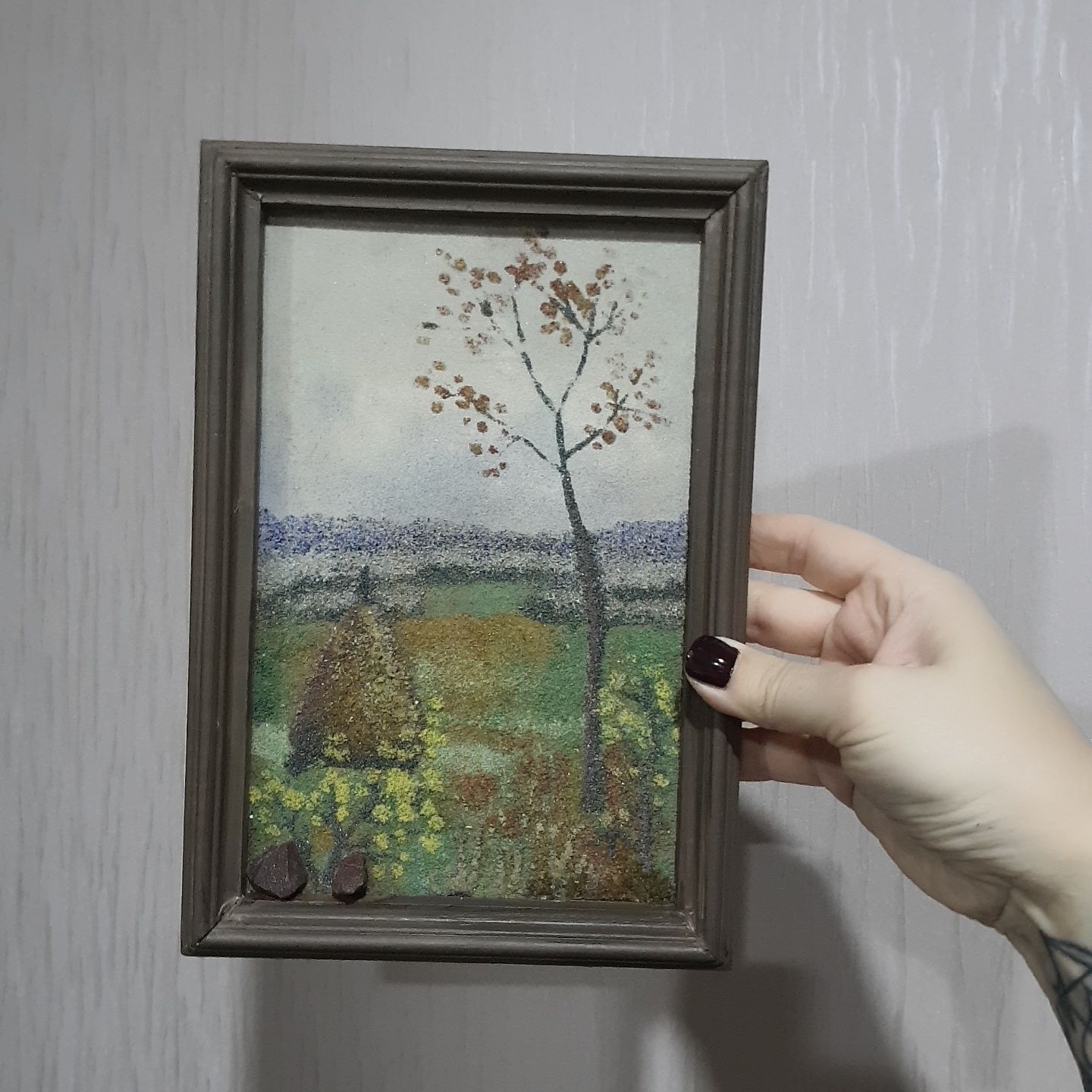 Пейзаж, картина из натуральных камней
