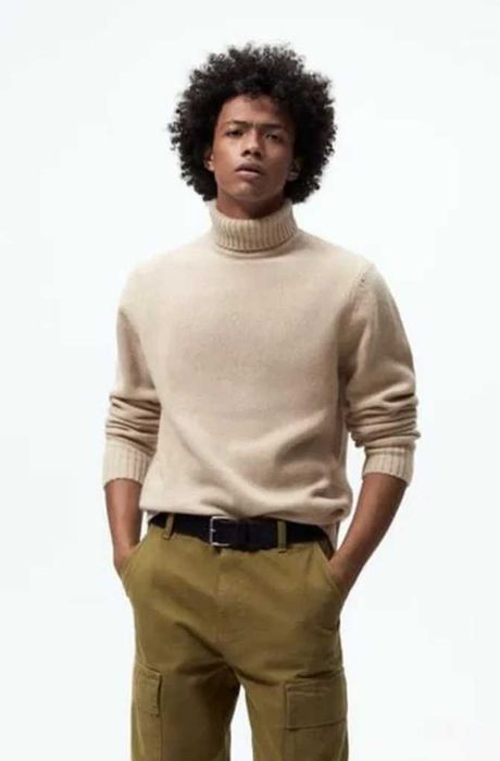 ZARA Гольф, світер, светр з високою горловиною, вовна