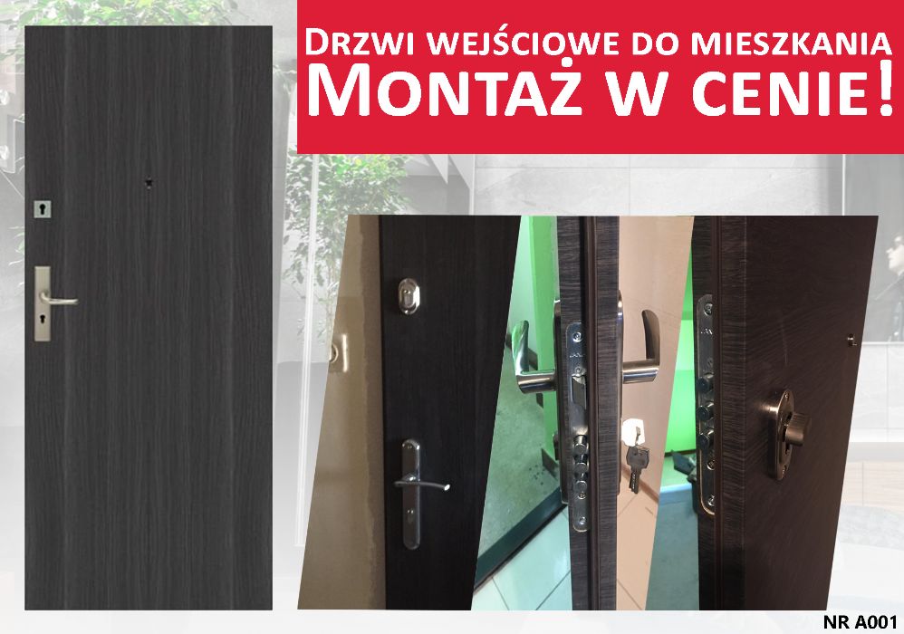 Wejściowe drzwi zewnętrzne z montażem do mieszkania AKUSTYCZNE bloki