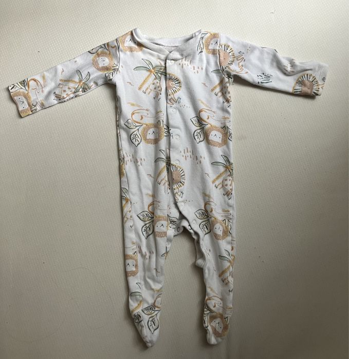 Dwa pajacyki nutmeg 80 9-12 miesięcy pajacyk piżama
