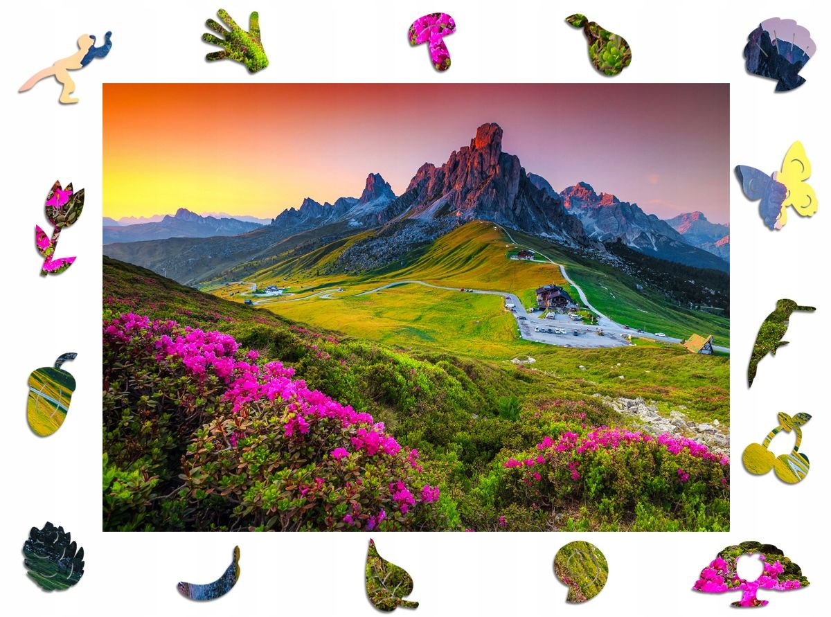 Puzzle-obraz dla dorosłych Zachód Słońca w Górach A4
