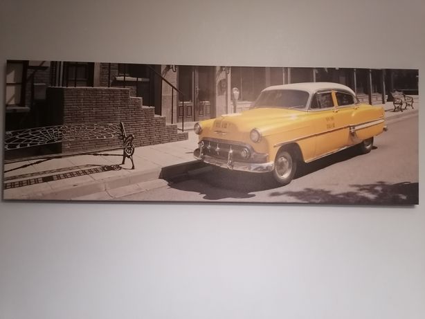 Obraz na płótnie, żółta taksówka 150/50