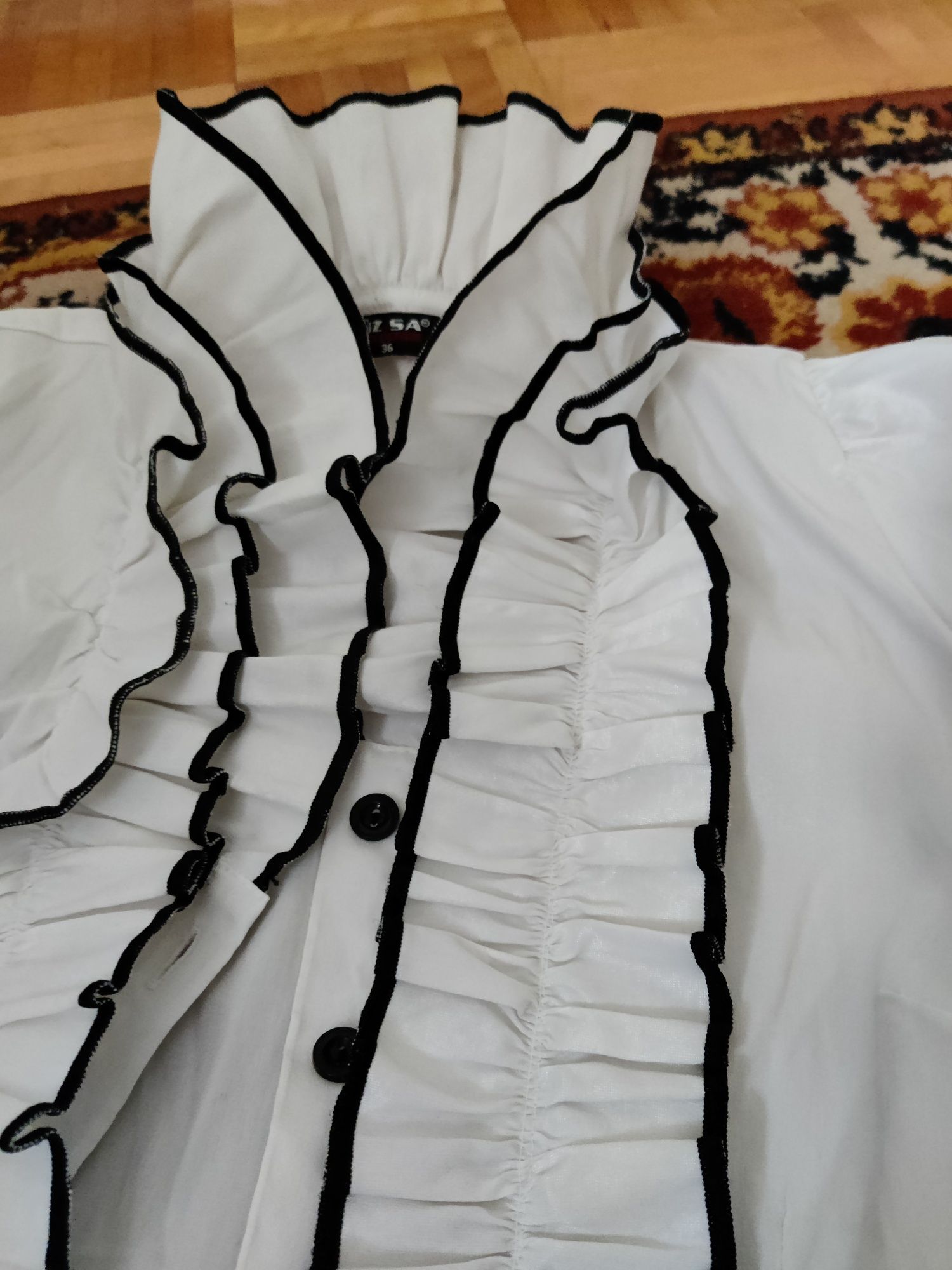Galowa elegancka szkolna koszula dla nastolatki 34/36 158 biała XS