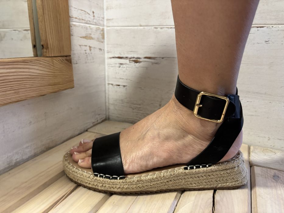 F&F sandały czarne 40 espadryle