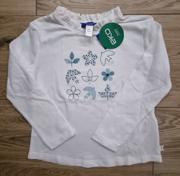 3 x Bluzka + 1 x Koszula dziewczynka rozm. 98/104 / H&M / Okaidi / Sin