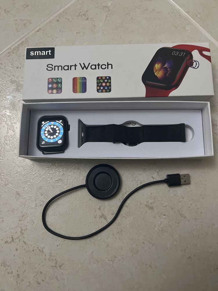 Smart Watch pulseira preta